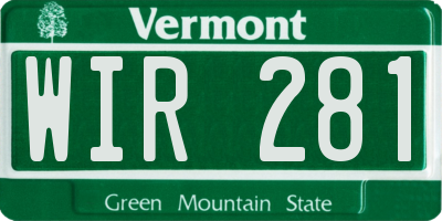 VT license plate WIR281