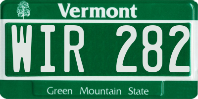 VT license plate WIR282