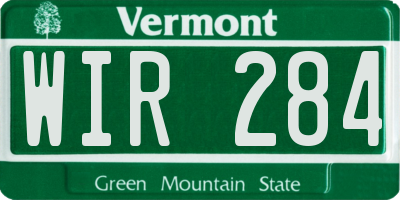 VT license plate WIR284