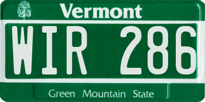 VT license plate WIR286