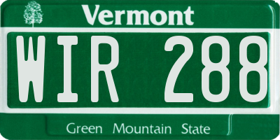 VT license plate WIR288