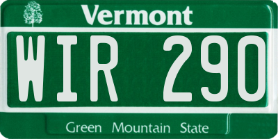 VT license plate WIR290