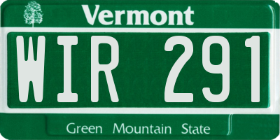 VT license plate WIR291