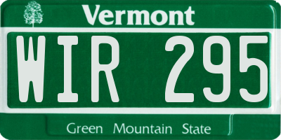 VT license plate WIR295