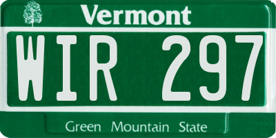 VT license plate WIR297