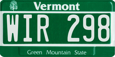 VT license plate WIR298