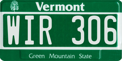 VT license plate WIR306