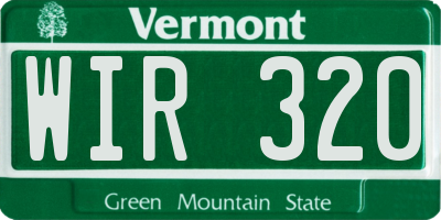 VT license plate WIR320