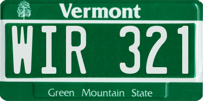 VT license plate WIR321