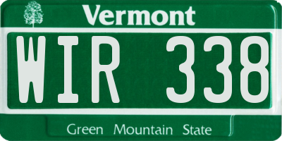 VT license plate WIR338