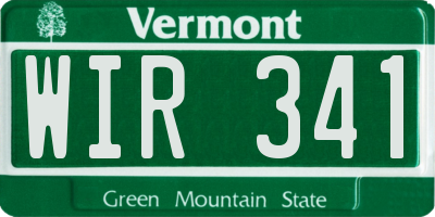 VT license plate WIR341