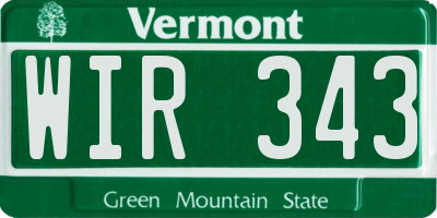 VT license plate WIR343
