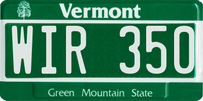 VT license plate WIR350