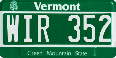 VT license plate WIR352