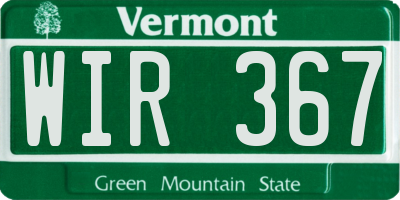 VT license plate WIR367