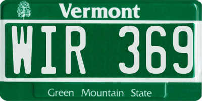 VT license plate WIR369