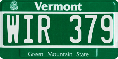 VT license plate WIR379
