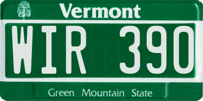 VT license plate WIR390