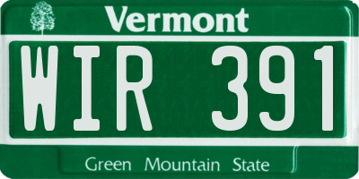 VT license plate WIR391