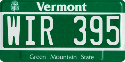 VT license plate WIR395