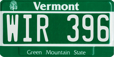 VT license plate WIR396