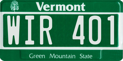 VT license plate WIR401