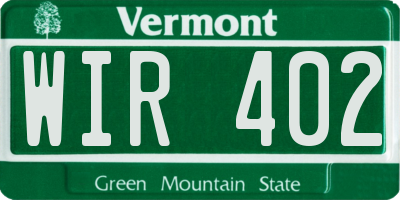 VT license plate WIR402
