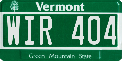 VT license plate WIR404