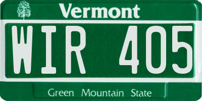 VT license plate WIR405