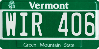 VT license plate WIR406