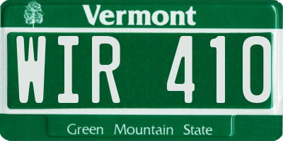 VT license plate WIR410