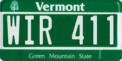 VT license plate WIR411