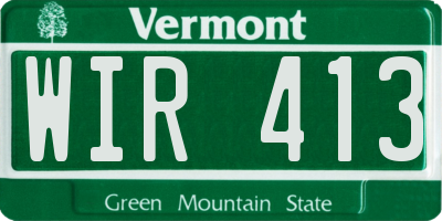 VT license plate WIR413