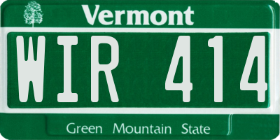 VT license plate WIR414