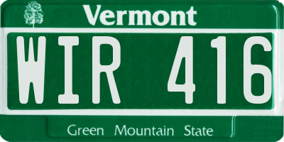 VT license plate WIR416