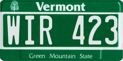 VT license plate WIR423