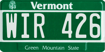 VT license plate WIR426