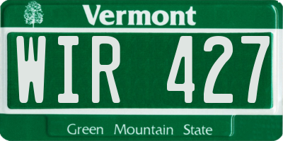 VT license plate WIR427