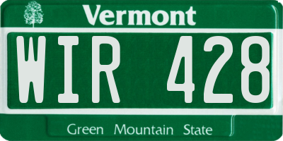VT license plate WIR428