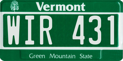 VT license plate WIR431