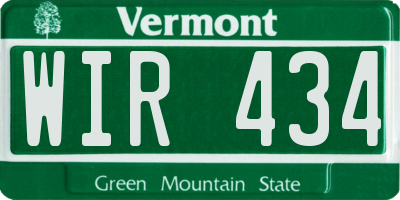 VT license plate WIR434