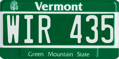 VT license plate WIR435