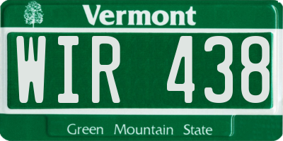 VT license plate WIR438