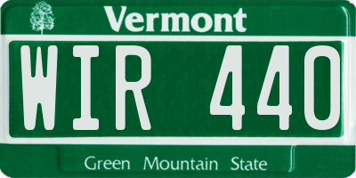 VT license plate WIR440