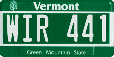 VT license plate WIR441
