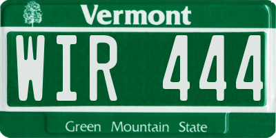 VT license plate WIR444