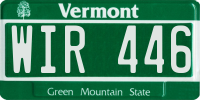 VT license plate WIR446