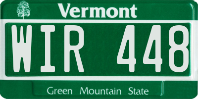 VT license plate WIR448
