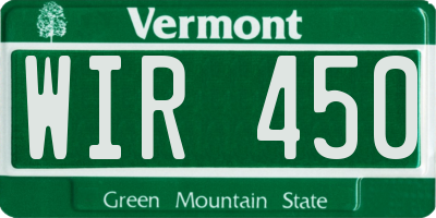 VT license plate WIR450
