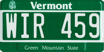 VT license plate WIR459
